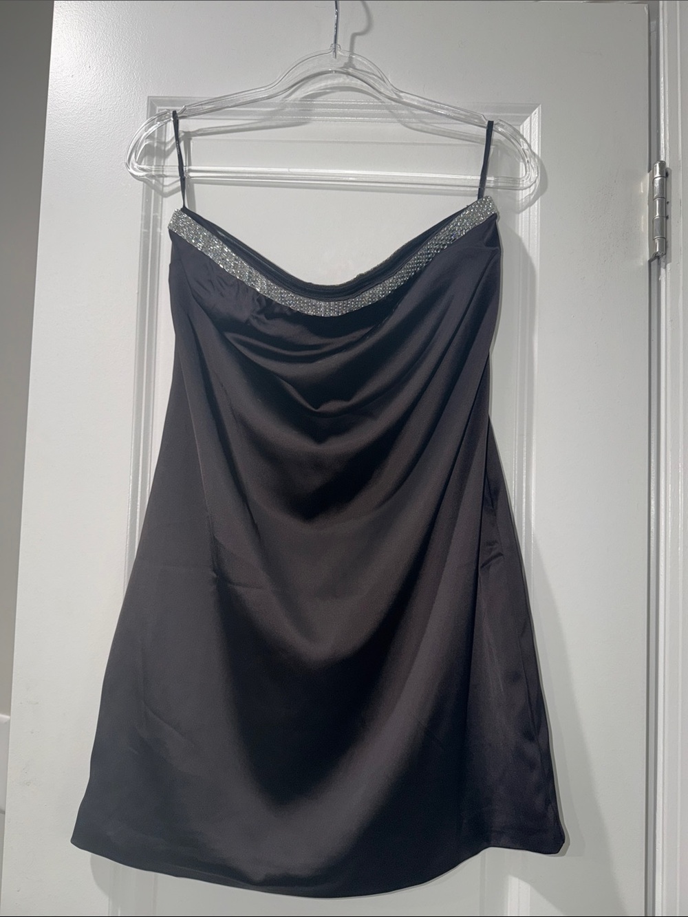 Forever 21 Black Strapless Dress with Silver Trim